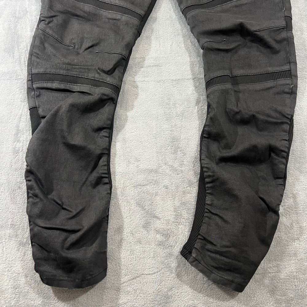 Iro-Ochi Mens Limited Edition /300 Black Moto Ribbed Panel Denim Jeans Size 36 - Picture 3 of 11